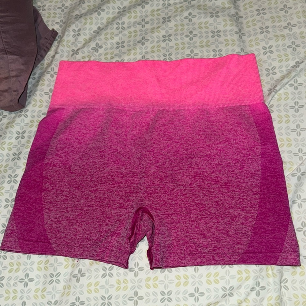 Pink workout shorts